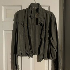 Green cropped jacket